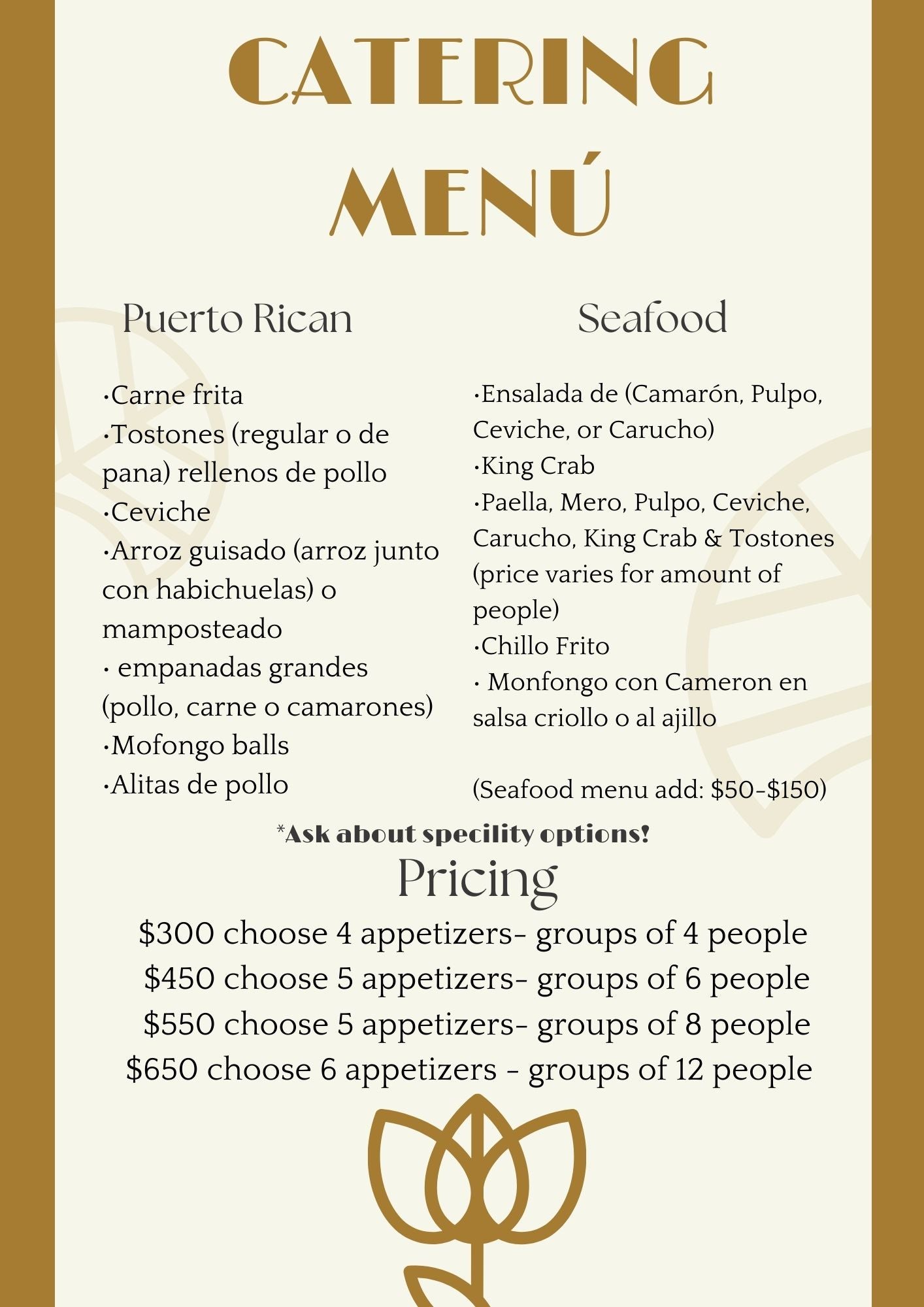 Catering Menu